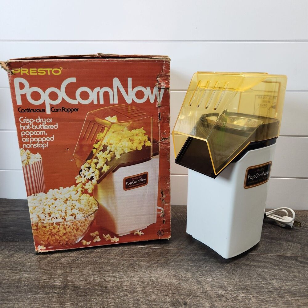 Vintage 1978 Presto PopCornNow Continuous Corn Popper Hot Air Popper 04810 WORKS